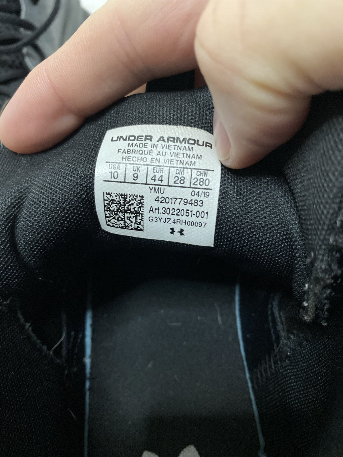 Under Armour Sneaker Jet 2019 Black/Gray Mens Basketball Sz USA 10