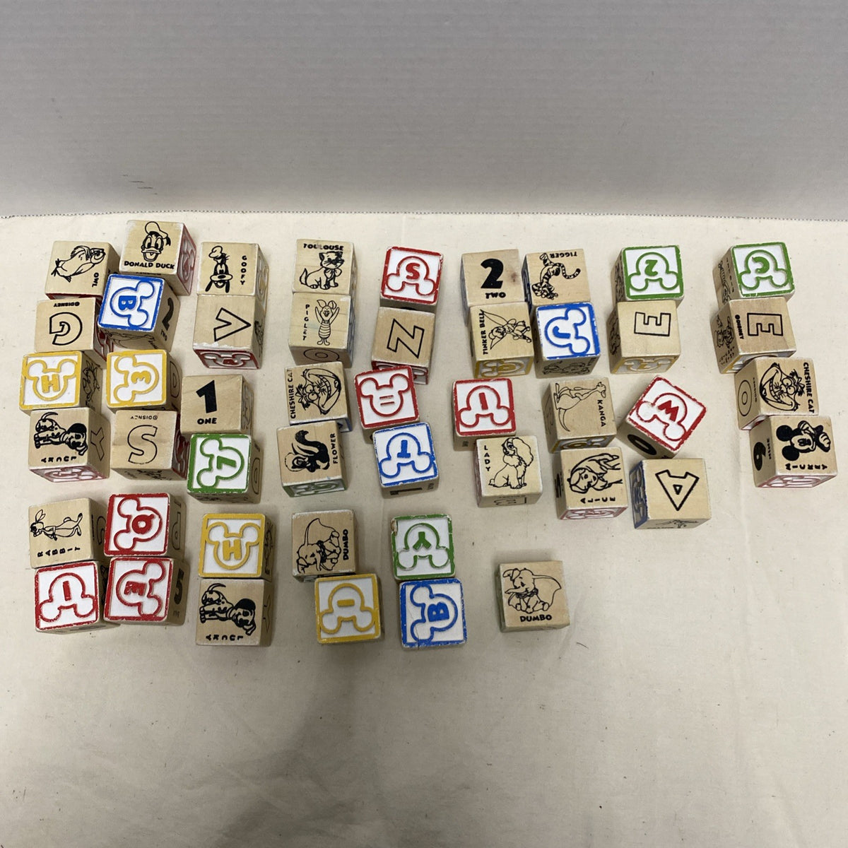MICKEY MOUSE DISNEY 47 Pieces Wood Wooden ABC Alphabet Blocks