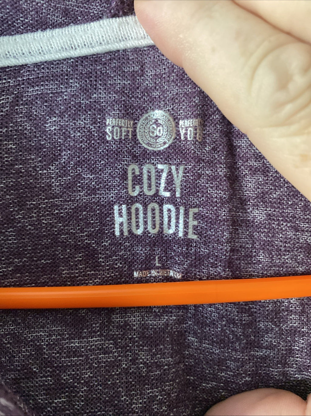 SO company cozy hoodie women’s size large long sleeve purple