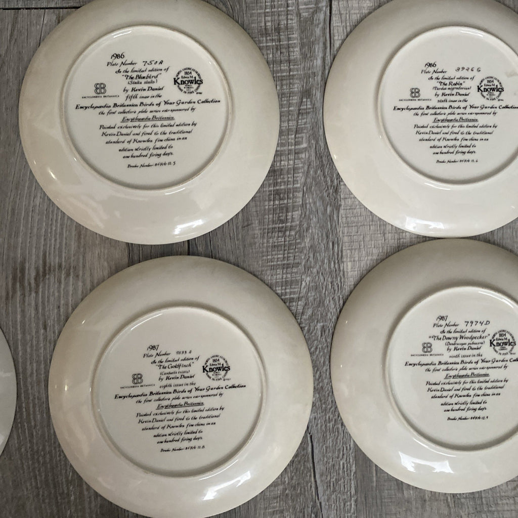 Set Of 9 Knowles Encyclopedia Britannica Birds Of Your Garden Collection Plates
