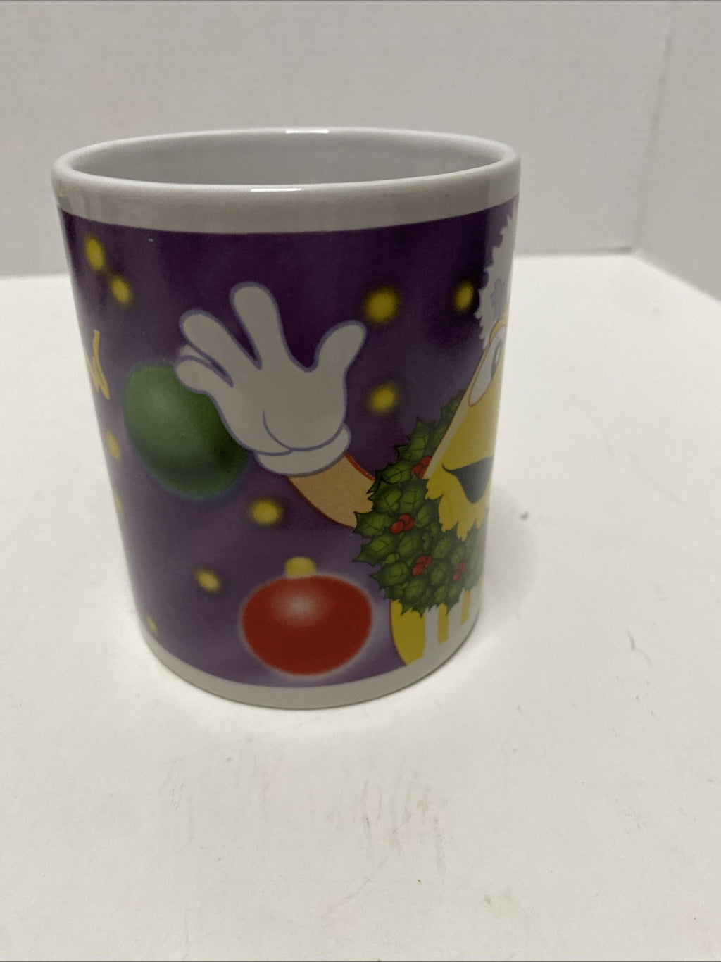 M&M’s Yellow Character Christmas Holiday Mug Cup Santa Hat Galerie Mars