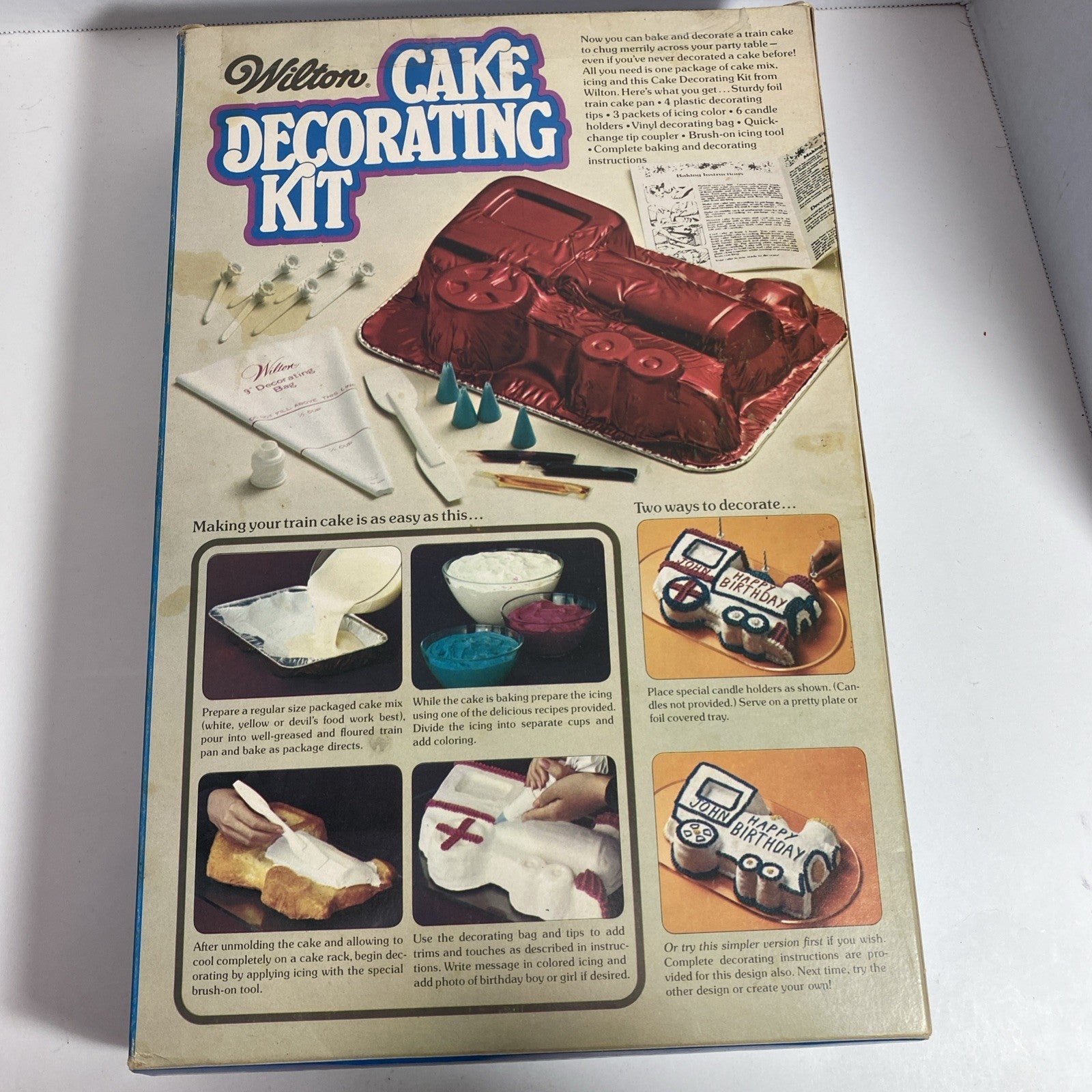 Train Cake Pan Vintage Wilton Cake Decorator Kit Pan Instructions & Box