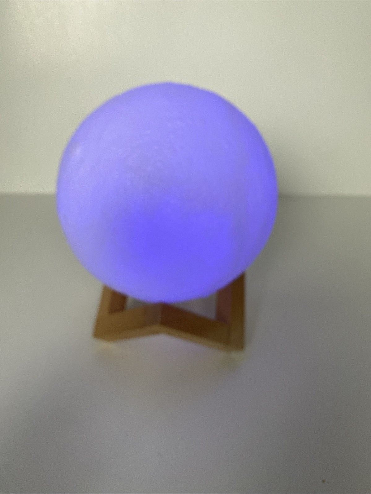 Urban Shop 3D Print Color Changing Moon Lamp with Wood Stand