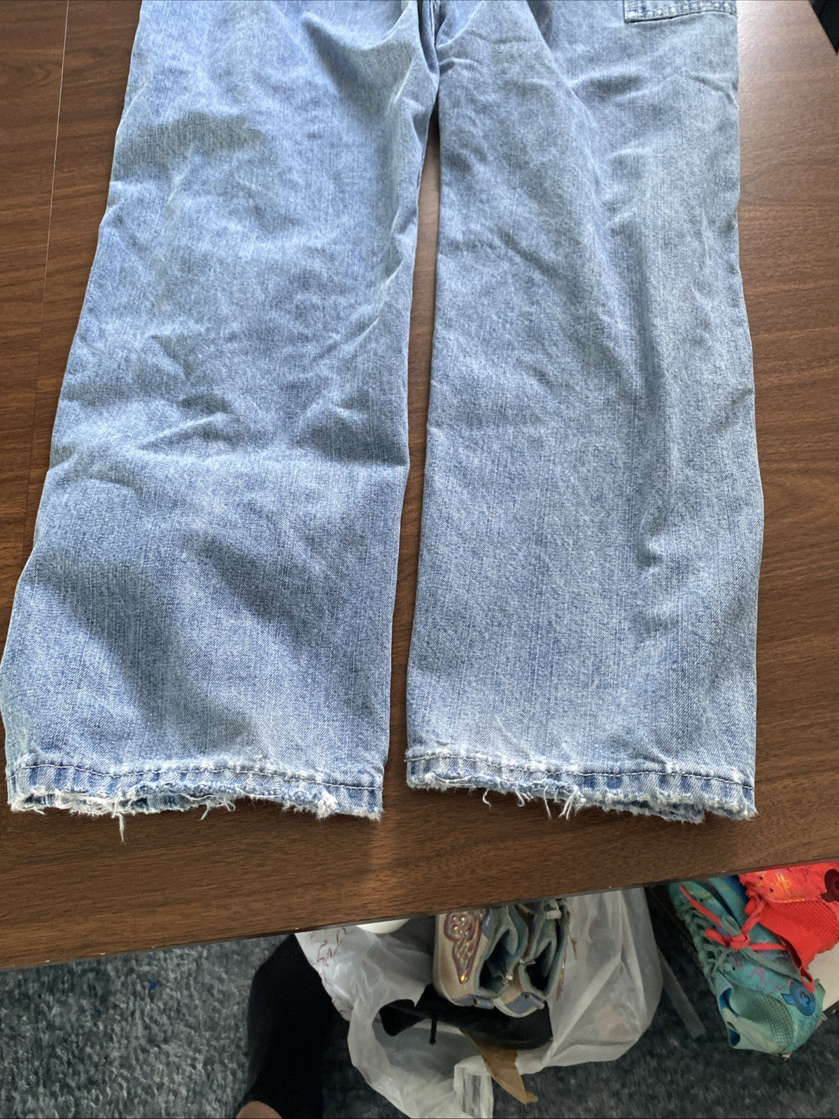 Lee Dungarees Carpenter Jeans Mens 33x32 Blue Denim Workwear Utility Distressed