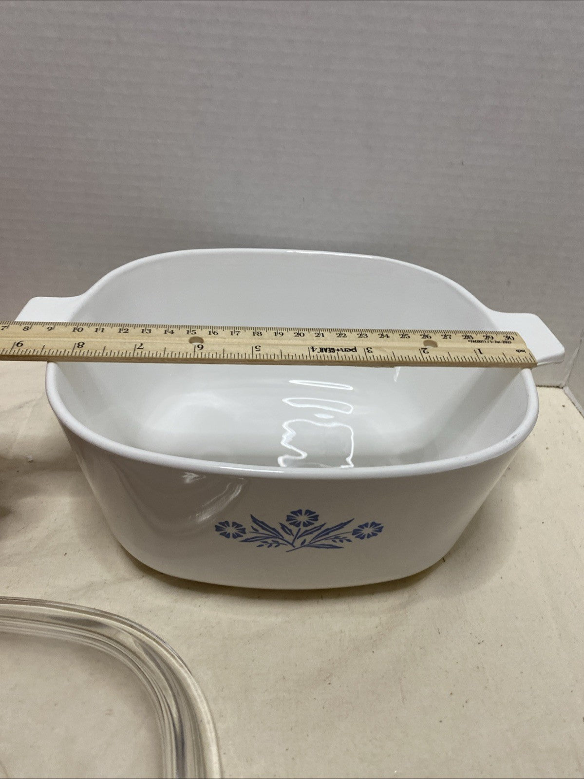 Vtg 2 1/2 Qt Corning WareCornflower Blue Casserole Dish + Glass Lid