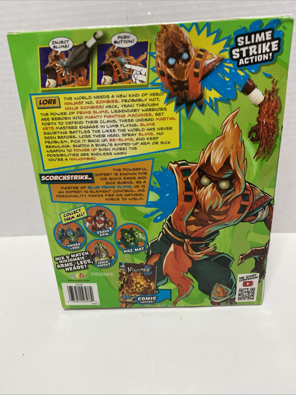 Ninjombie Scorchstrike Action Figure w/Slim & Comic Book #3 New