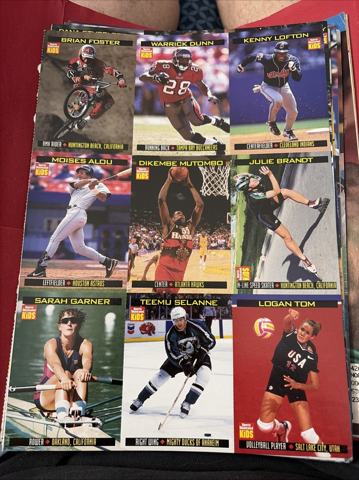 1998 Logan Tom Rookie Rc Card Sports Illustrated For Kids Uncut Sheet Volleyball