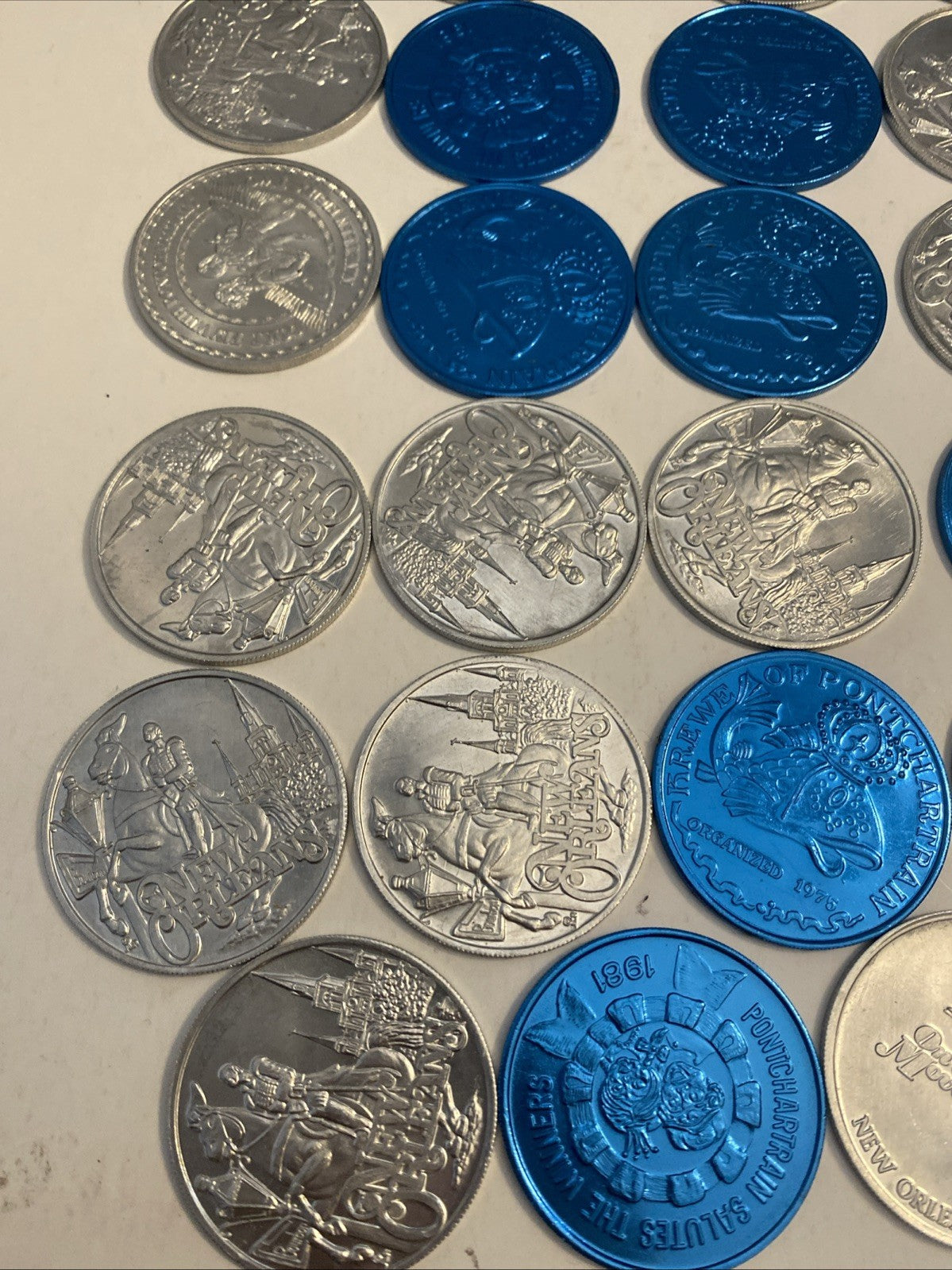 Lot of 34 Mardi Gras Doubloons. Various Years New Orleans.