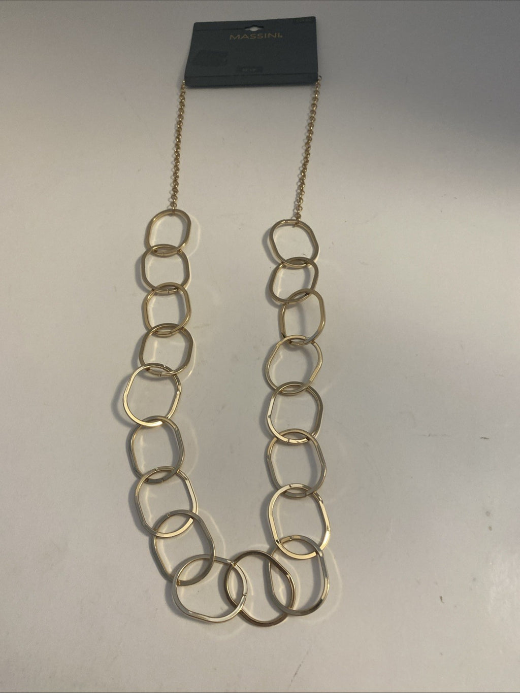 Goldtone Circle Statement Necklace Massini 