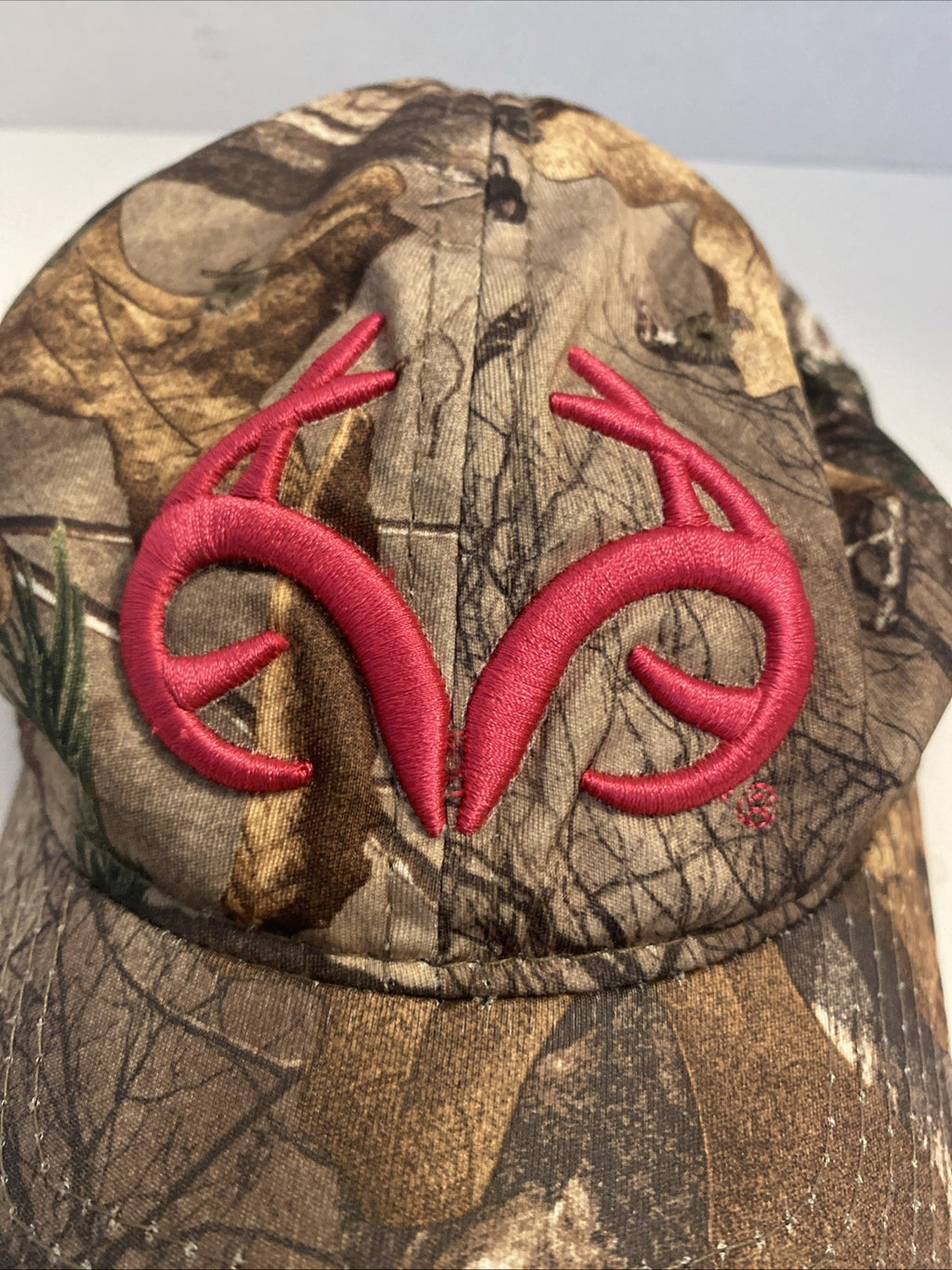 Real tree camouflage hat embroidered pink antlers one size fits the most ball ca