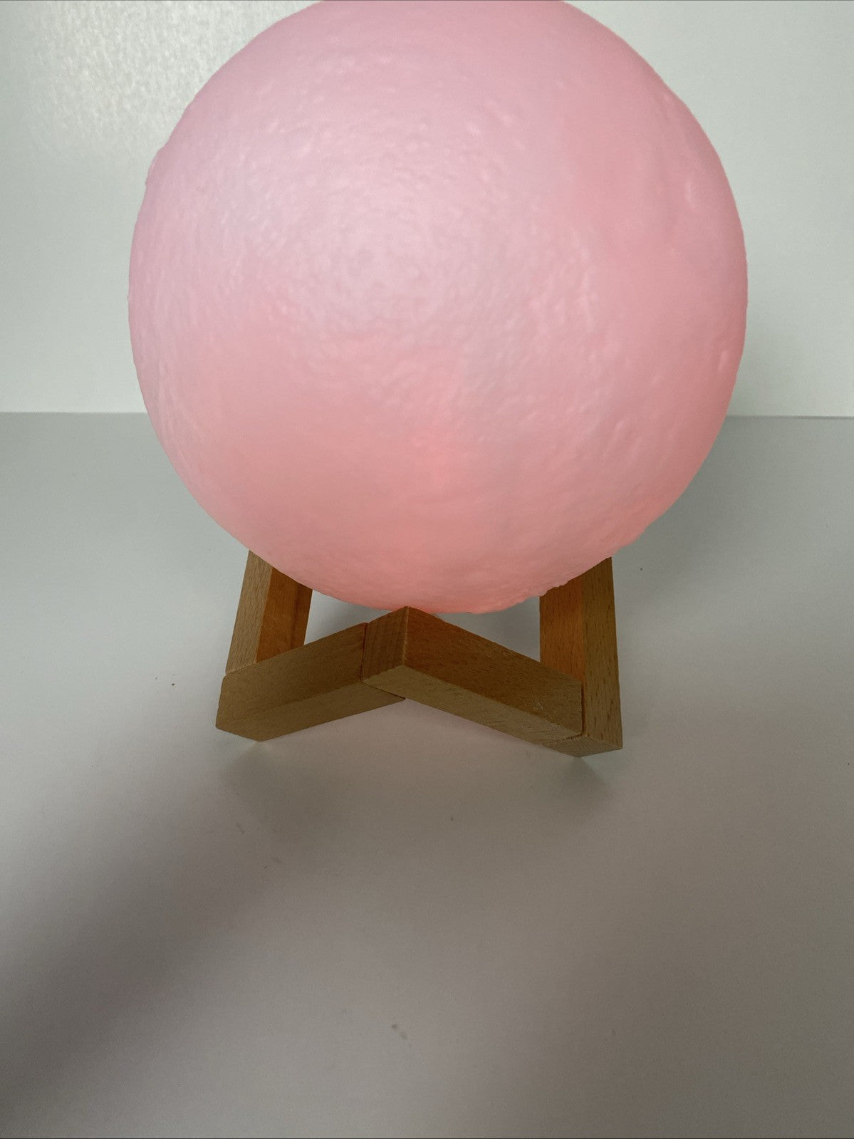 Urban Shop 3D Print Color Changing Moon Lamp with Wood Stand