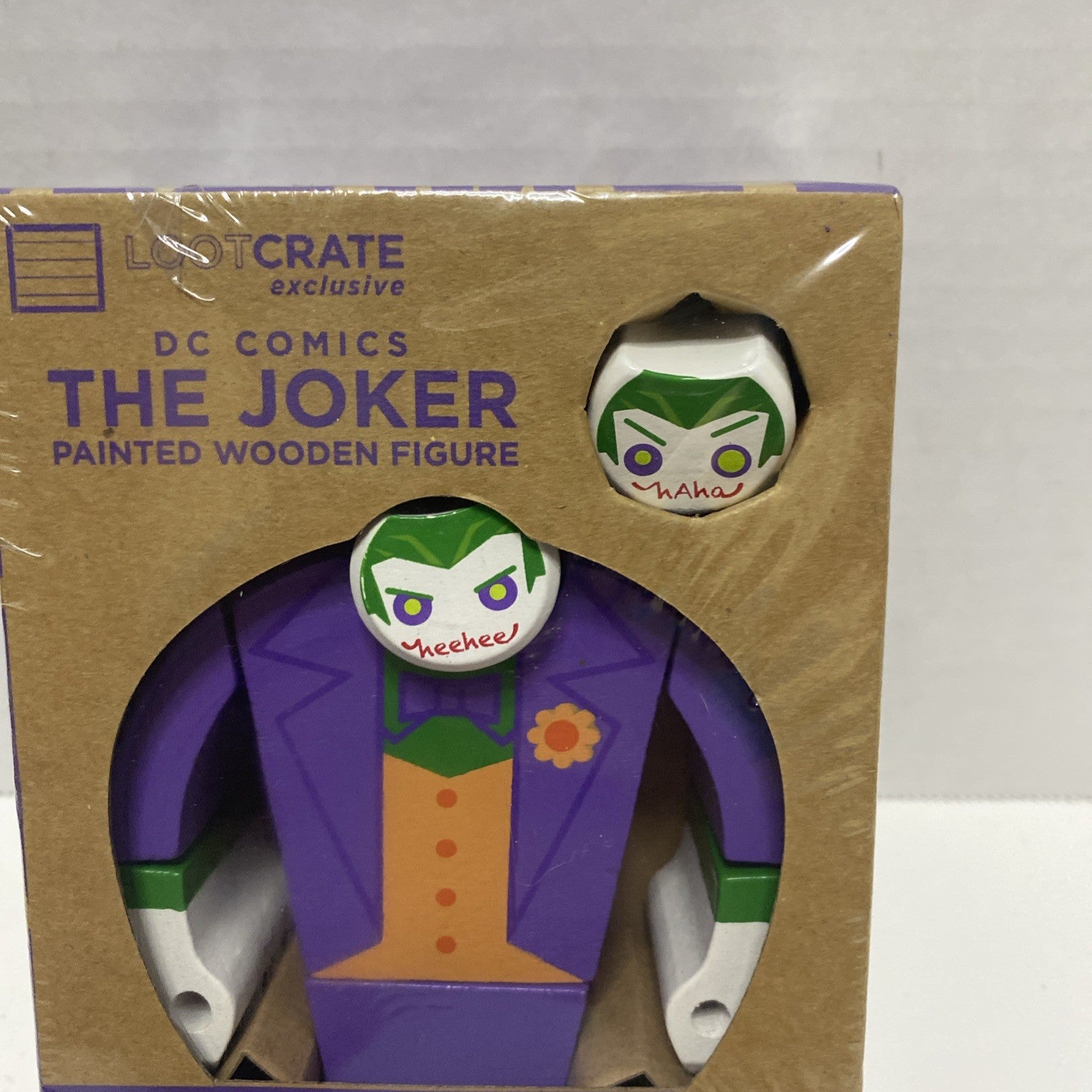 The Joker Painted Wooden Figure Loot Crate Exclusive Sealed DC Comics Toy