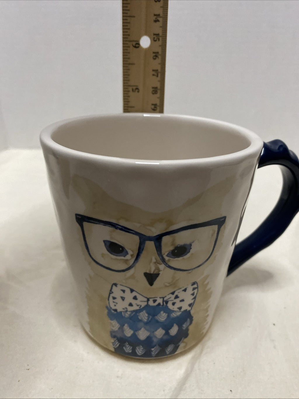 Pier 1 BIG Coffee Mug Owl Owling Like A Boss Hand Painted Ironstone 16oz