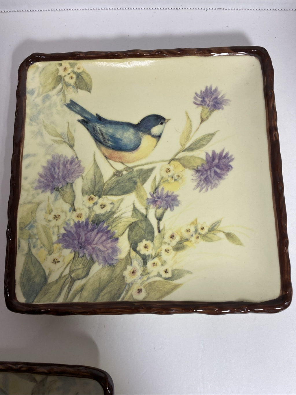 Somerset Song by Susan Winget Collectible Stoneware Bird Salad Plates lot of 3