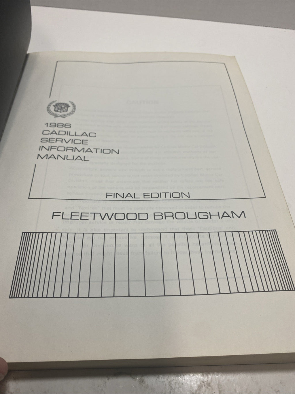 1986 Cadillac Fleetwood Brougham Factory Service Repair Manual