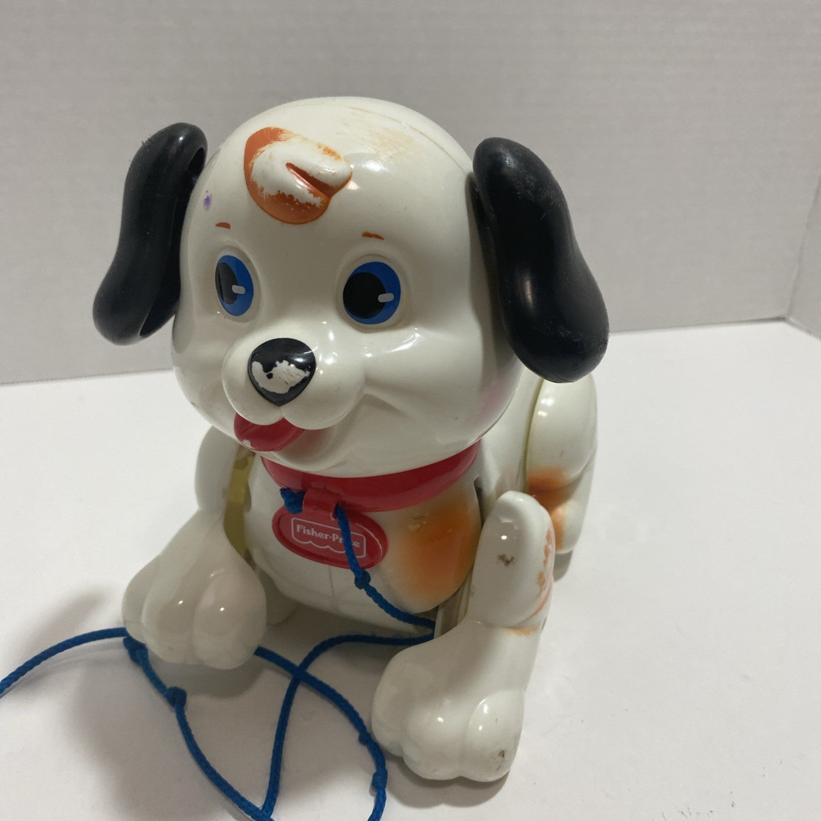 Fisher Price Lil Snoopy 1999 Pull Along Toy Puppy Dog Squeaker Bark Brown White