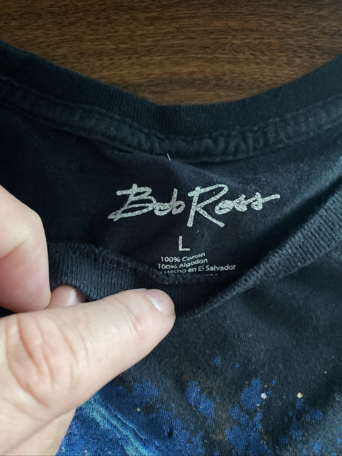Bob Ross T-shirt Black  Galaxy Mens Size Large Shirt