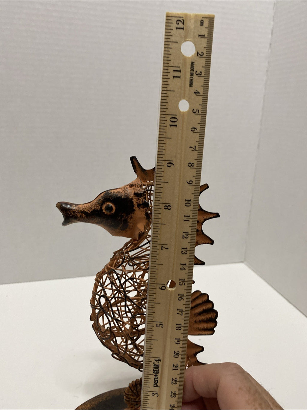 Metal framed seahorse upright standing interior Metal Art Rare