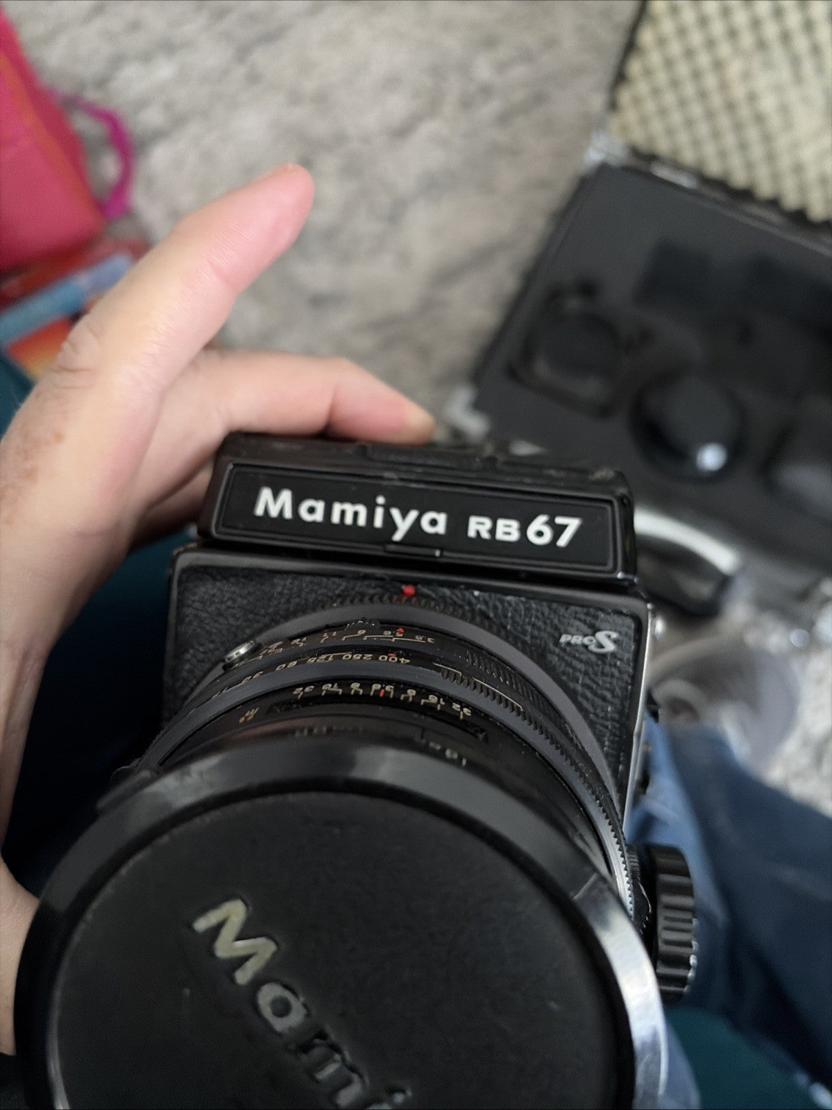 Lot Mamiya RB67 Pro S 90mm f/3.8 Sekor C Lens Film Camera Case And Equipment