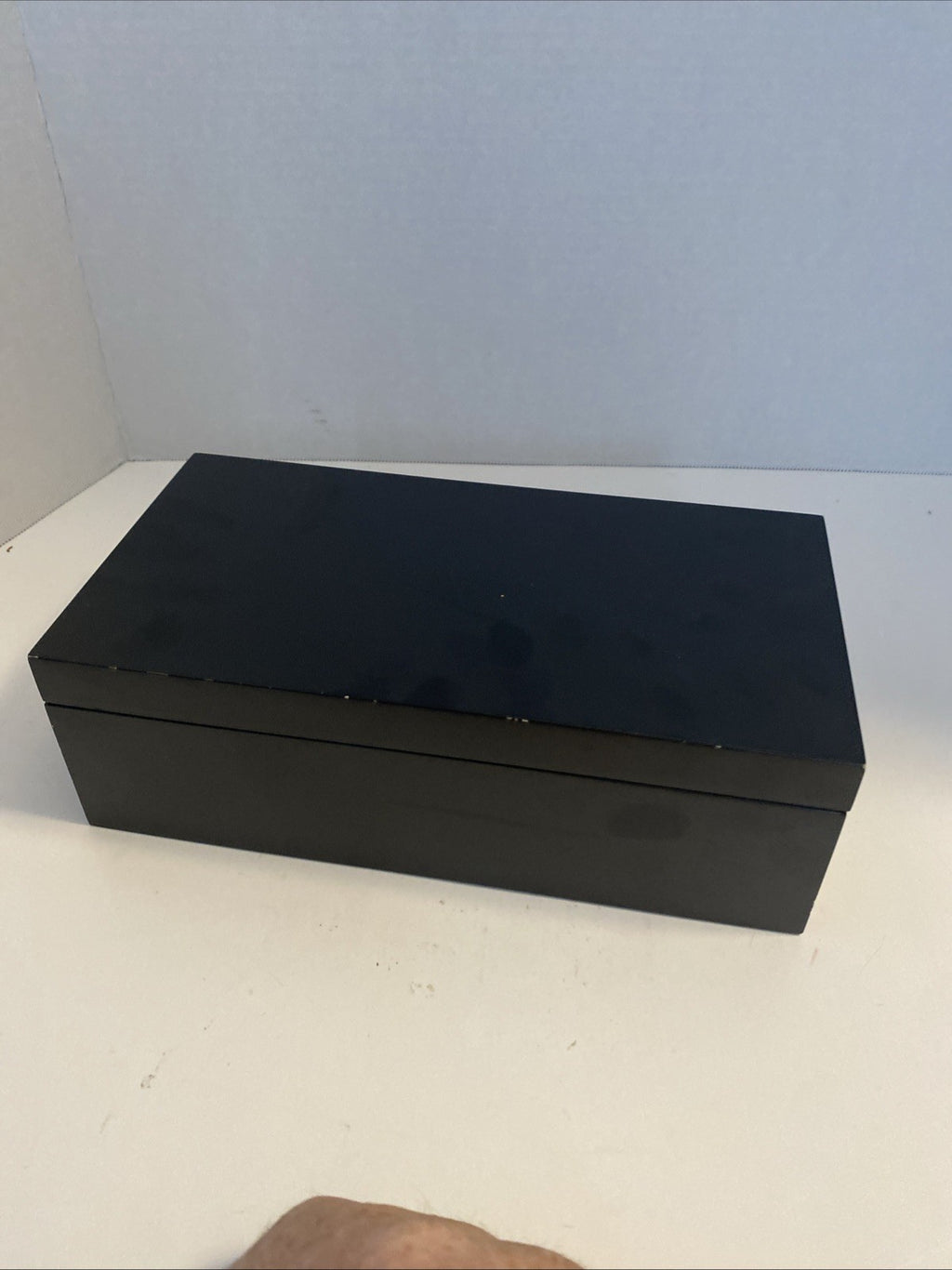 Handmade wooden storage box, heavy recessed hinges, approx. 5.5 X 10.5