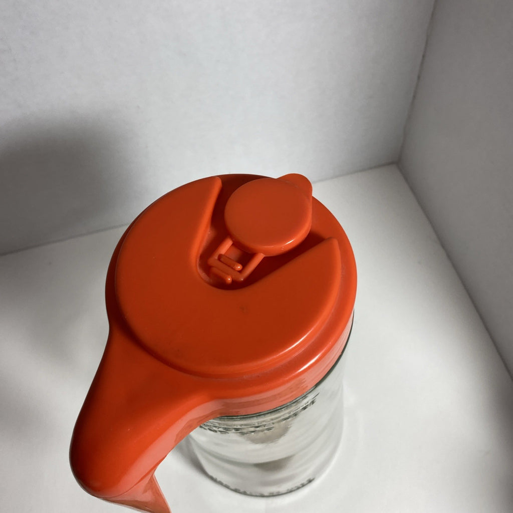 Vintage Tang Pitcher Orange Juice Jar 70's Anchor Hocking Clear Glass Pour Lid