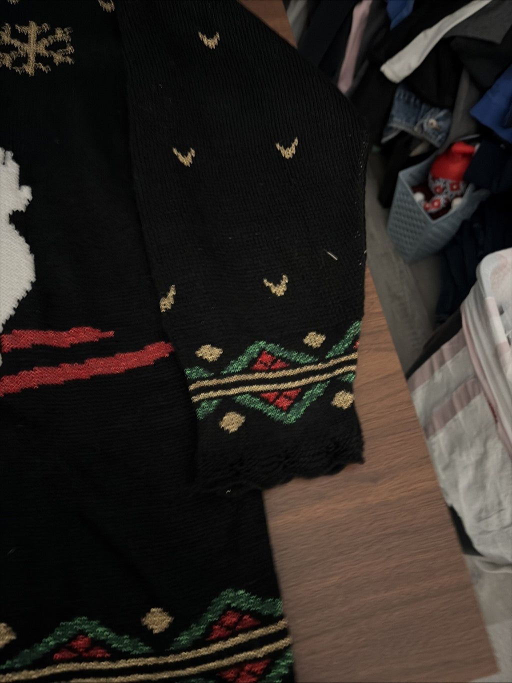 Vintage Nutcracker Christmas Sweater Dog on Skis Acrylic & Lurex Womens M Ugly