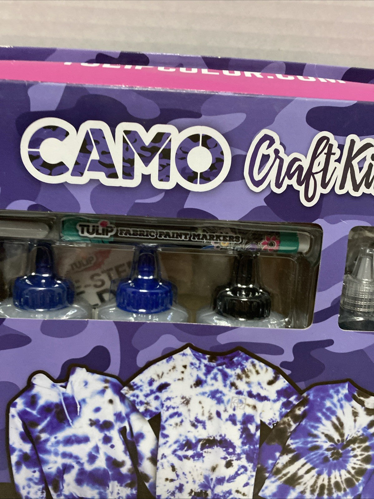 Tulip Tie Dye Camo Craft Kit, (Navy Blue, Royal Blue and Black), 40 Pieces