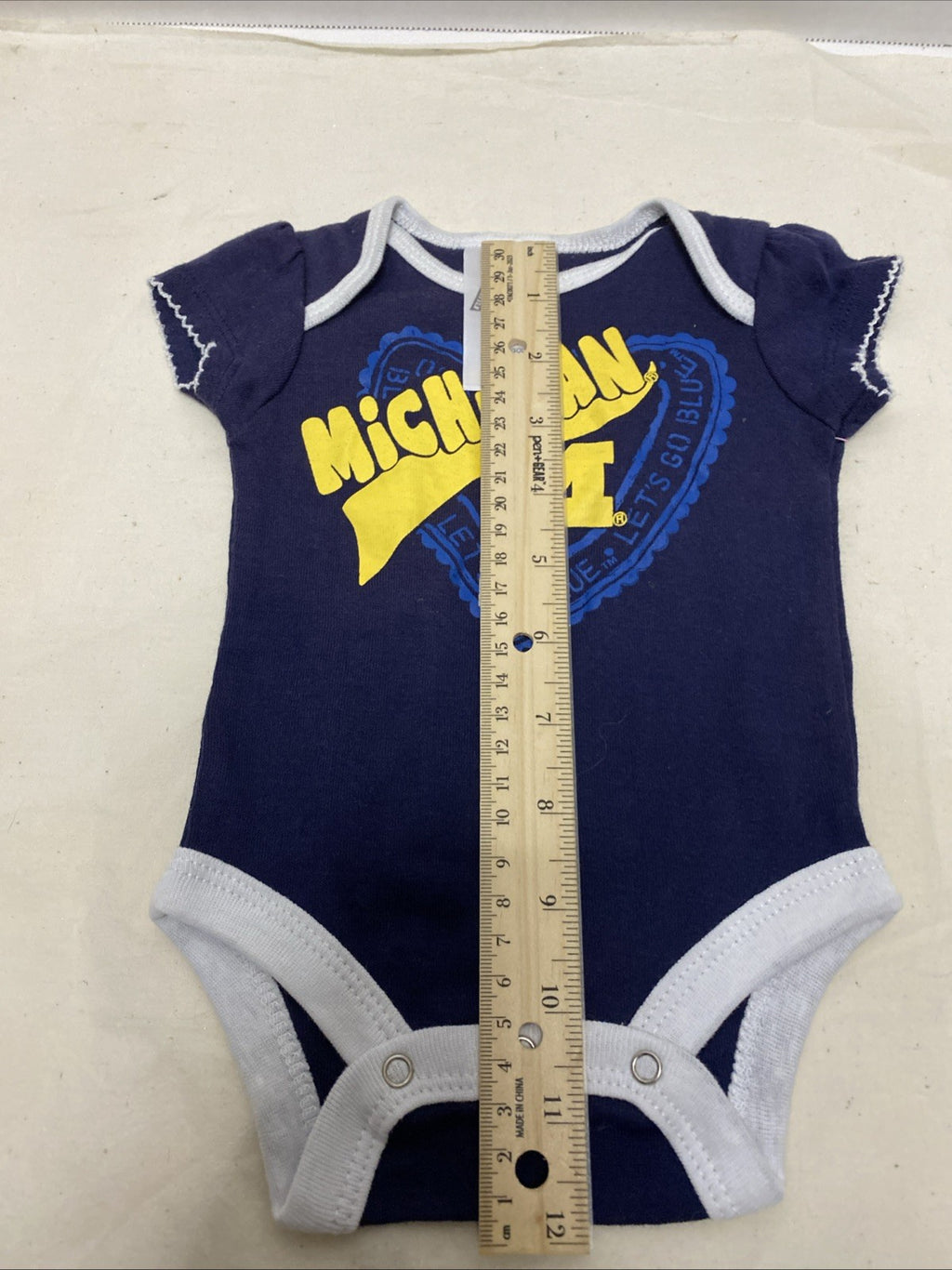 Russell 1 piece outfit Michigan - Let’s Go Blue Short Sleeves 0-3 Months