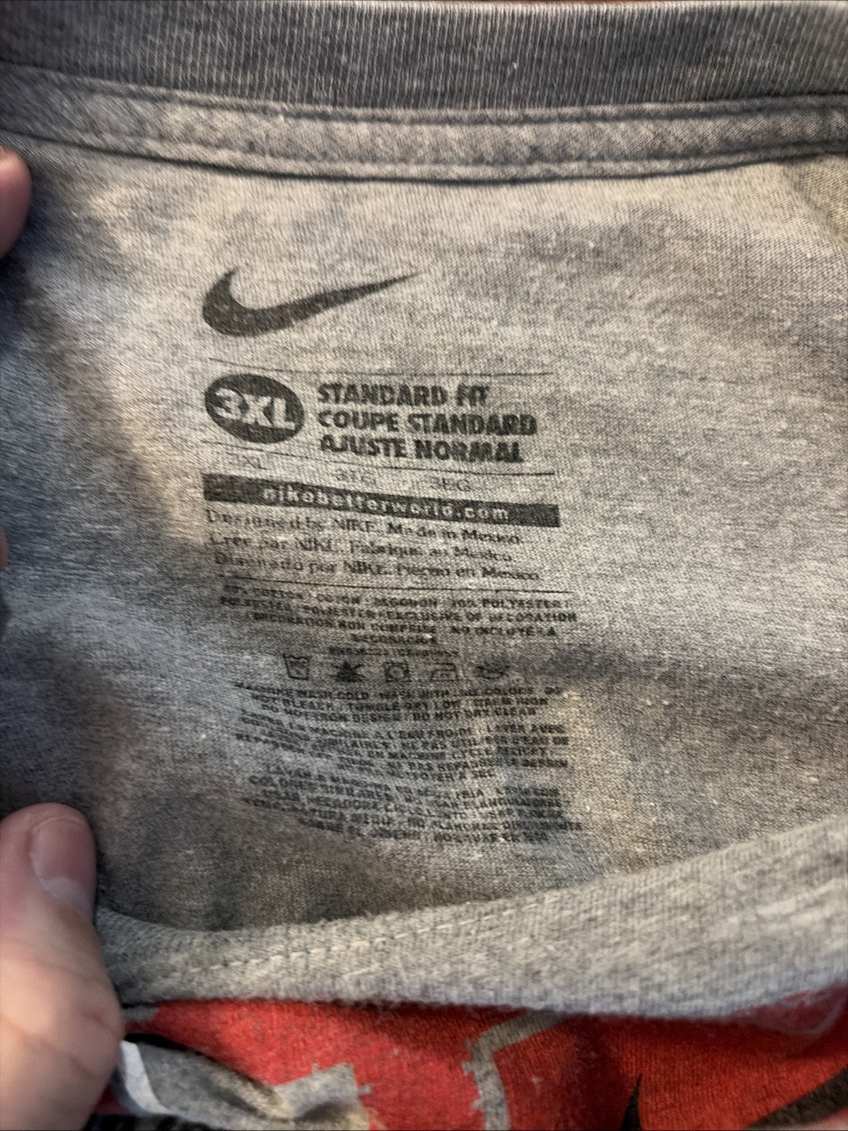 Nike Men’s 3XL Gray Short Sleeve T-Shirt Ohio State Buckeyes Football