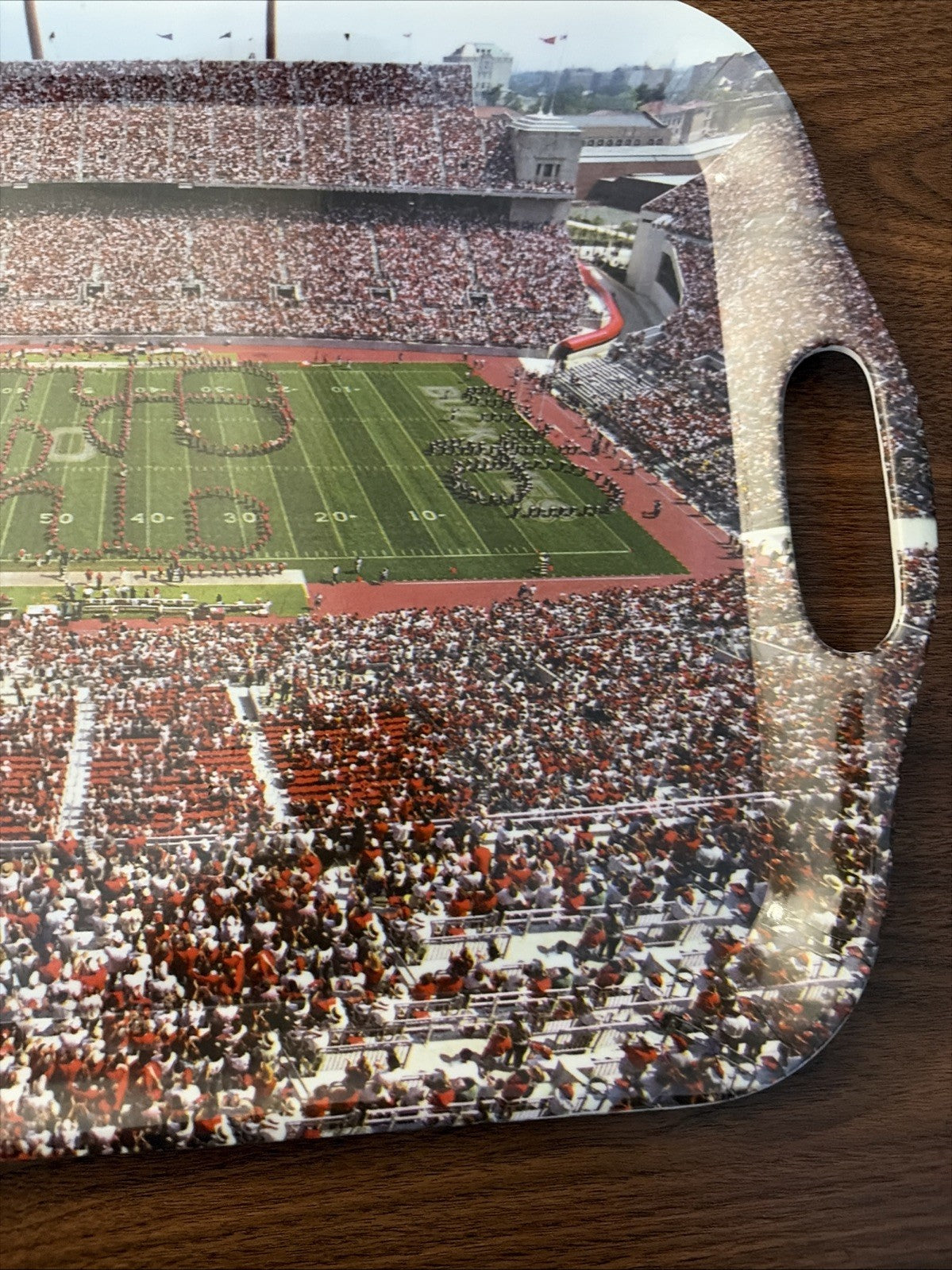 Ohio State University Buckeye Marching Band Script Ohio Serving Plate Plastic