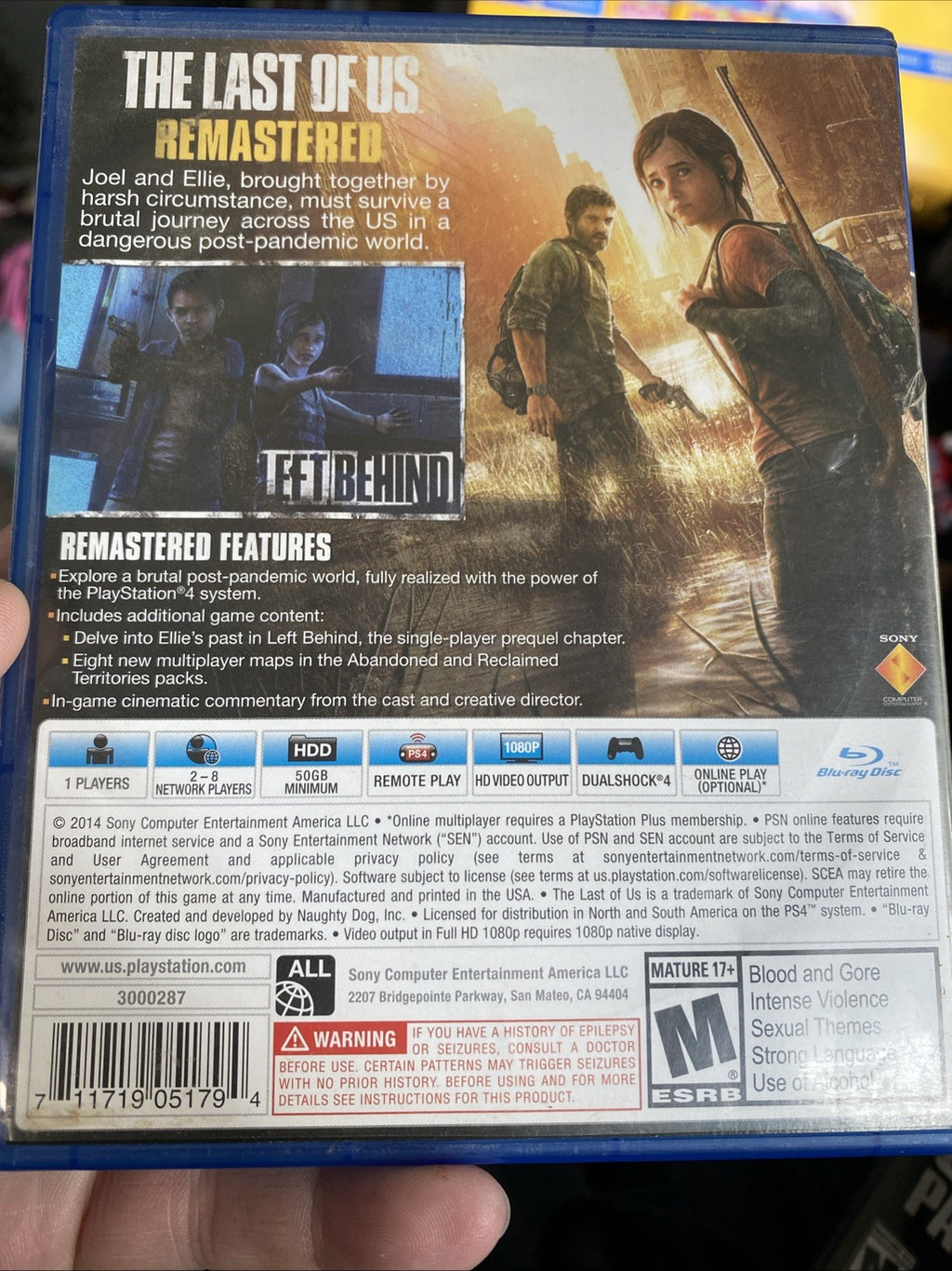 Last of Us Remastered - Sony PlayStation 4