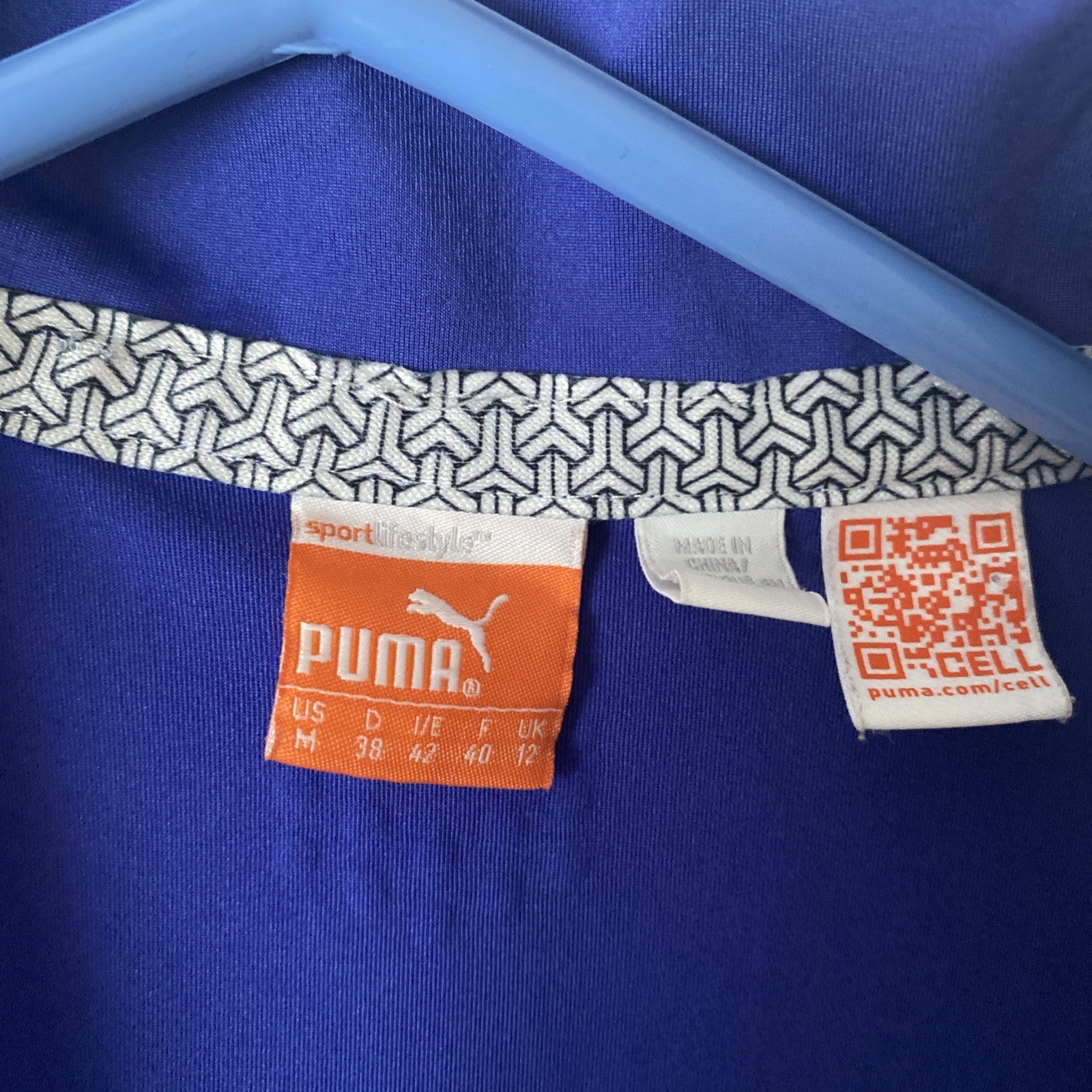 Puma women's polo shirt drty cell sport lifestyle short sleeve blue size M