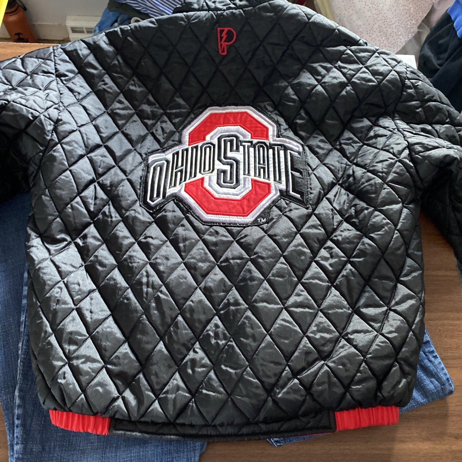 Vintage 90s Pro Player Ohio State Quilted Reversible Hooded Jacket Mens Medium