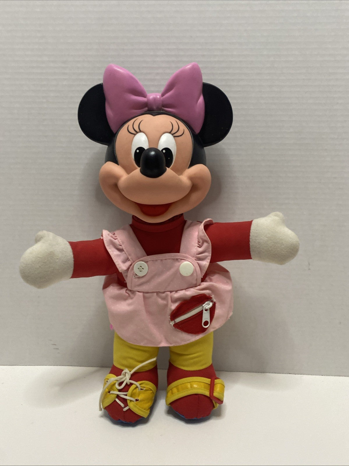 Vintage Minnie Mouse Disney Plush/Plastic 15" Doll Learn to Dress