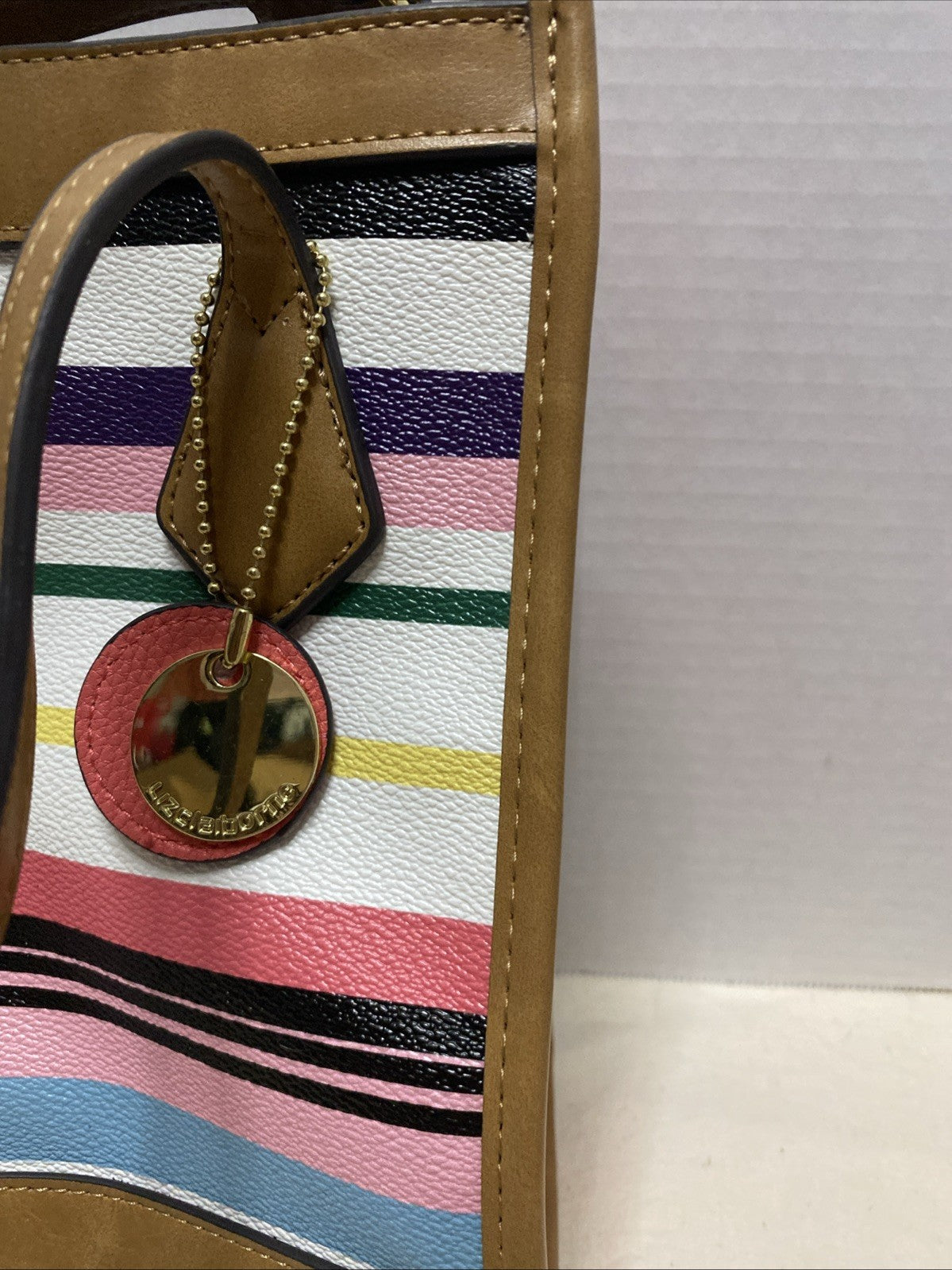 Liz Claiborne Tote Crossbody Bag Striped