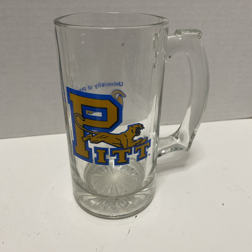 University Of Pittsburgh PITT Panthers Mascot Glass Beer Mug Stein w Handle