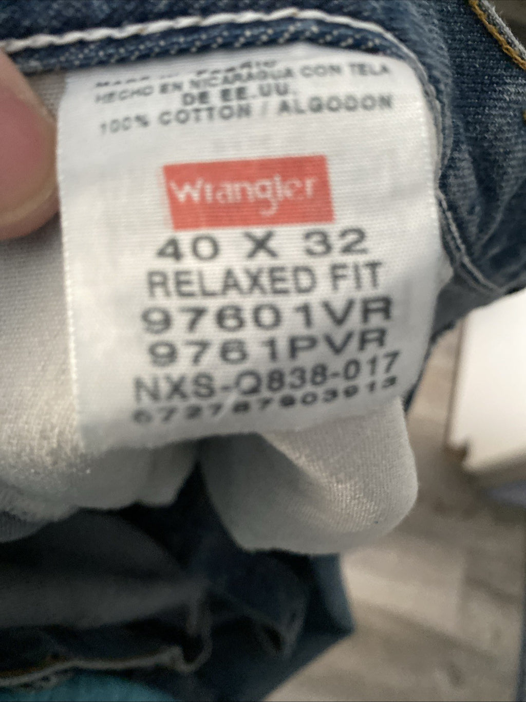 Wrangler Jeans Men's 40x32 Relaxed Fit Straight Leg Blue Pre-Owned 97601V