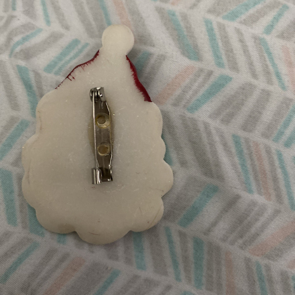 Vintage Santa Claus Christmas Holiday Brooch Pin Jewelry