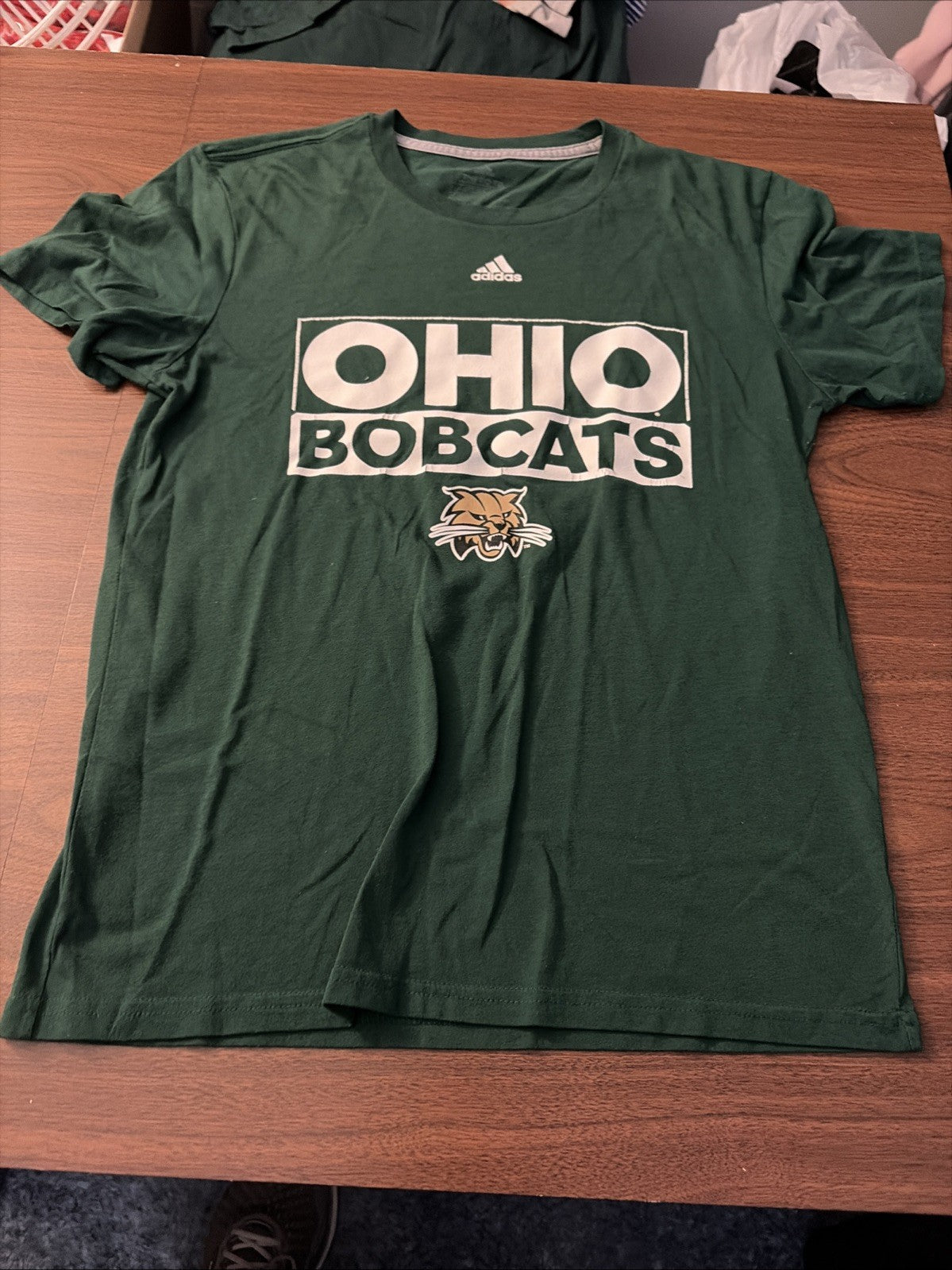 Adidas Men’s Medium Ohio University Bobcats Short Sleeve T-Shirt Green
