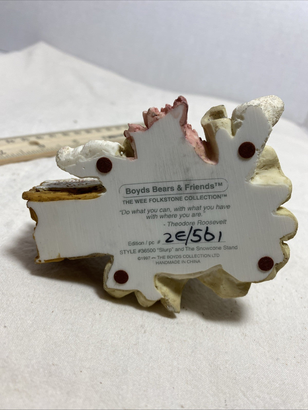 VTG Boyds Bears Wee Folkstone Collection-"Slurp"and the Snowcone Stand#36500 