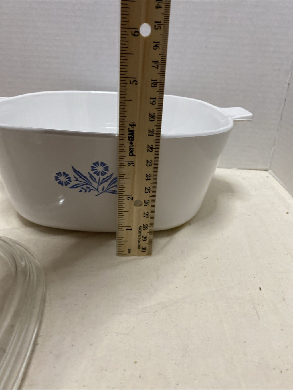 Vtg 2 1/2 Qt Corning WareCornflower Blue Casserole Dish + Glass Lid