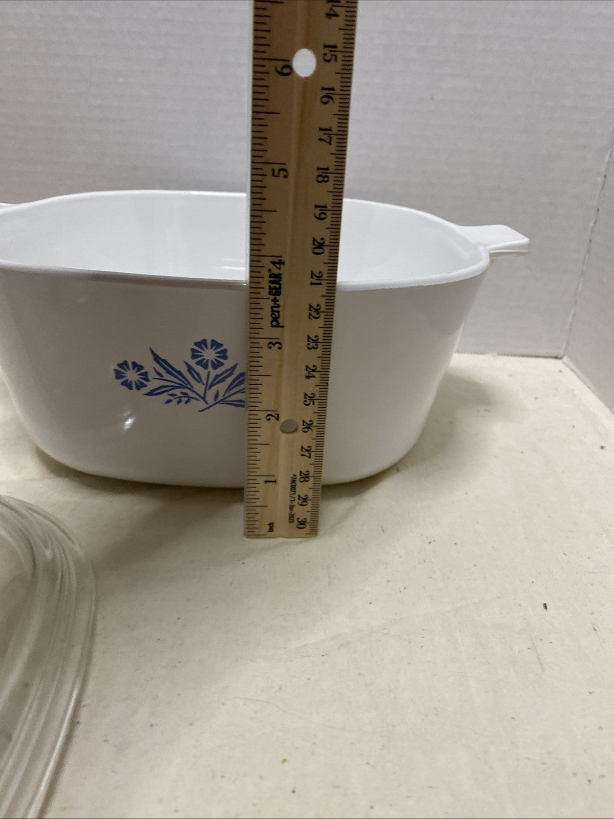 Vtg 2 1/2 Qt Corning WareCornflower Blue Casserole Dish + Glass Lid