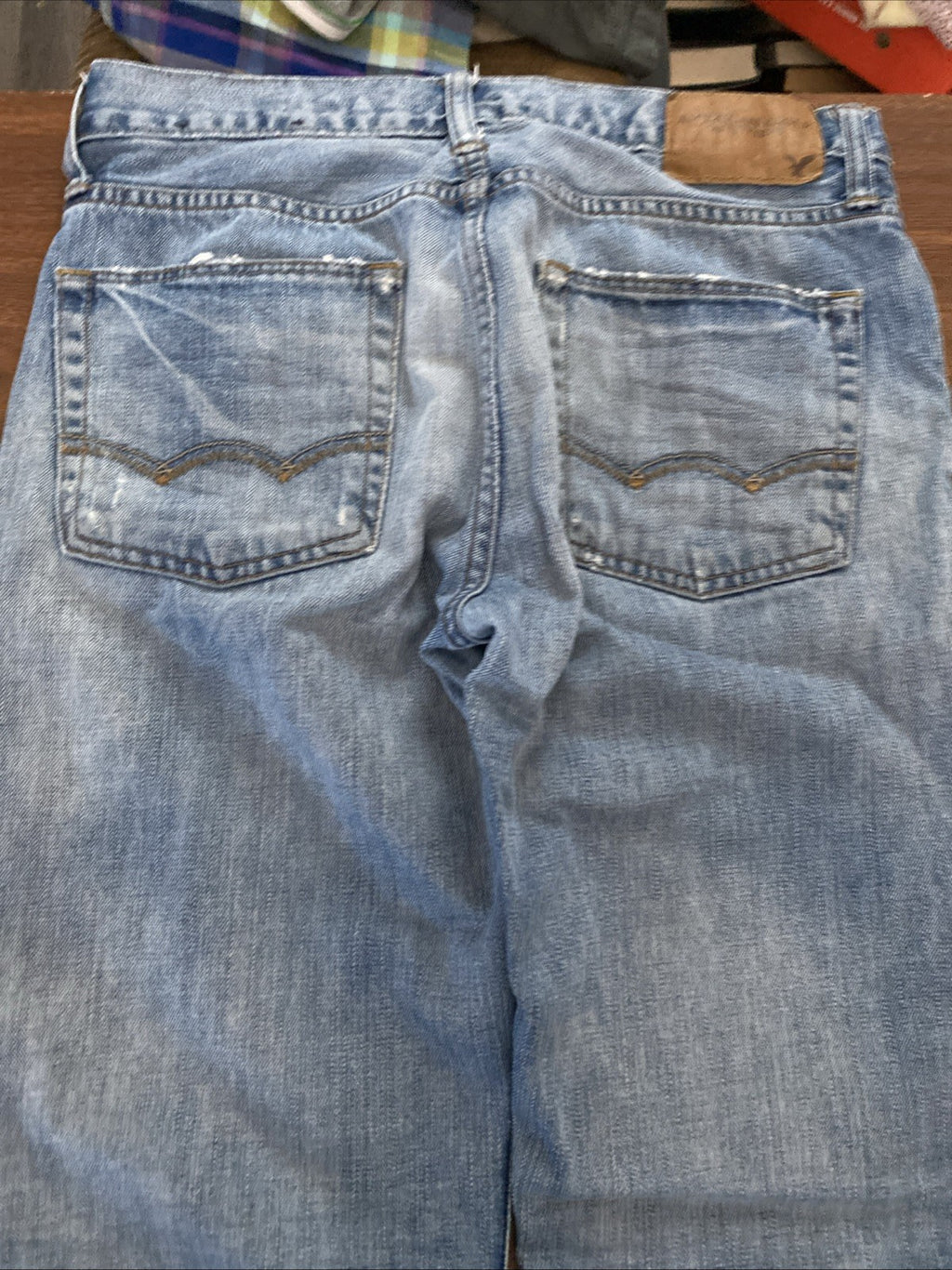 AMERICAN EAGLE Men’s Airflex + Skinny 30x32  Distressed Destroyed Denim  Jeans