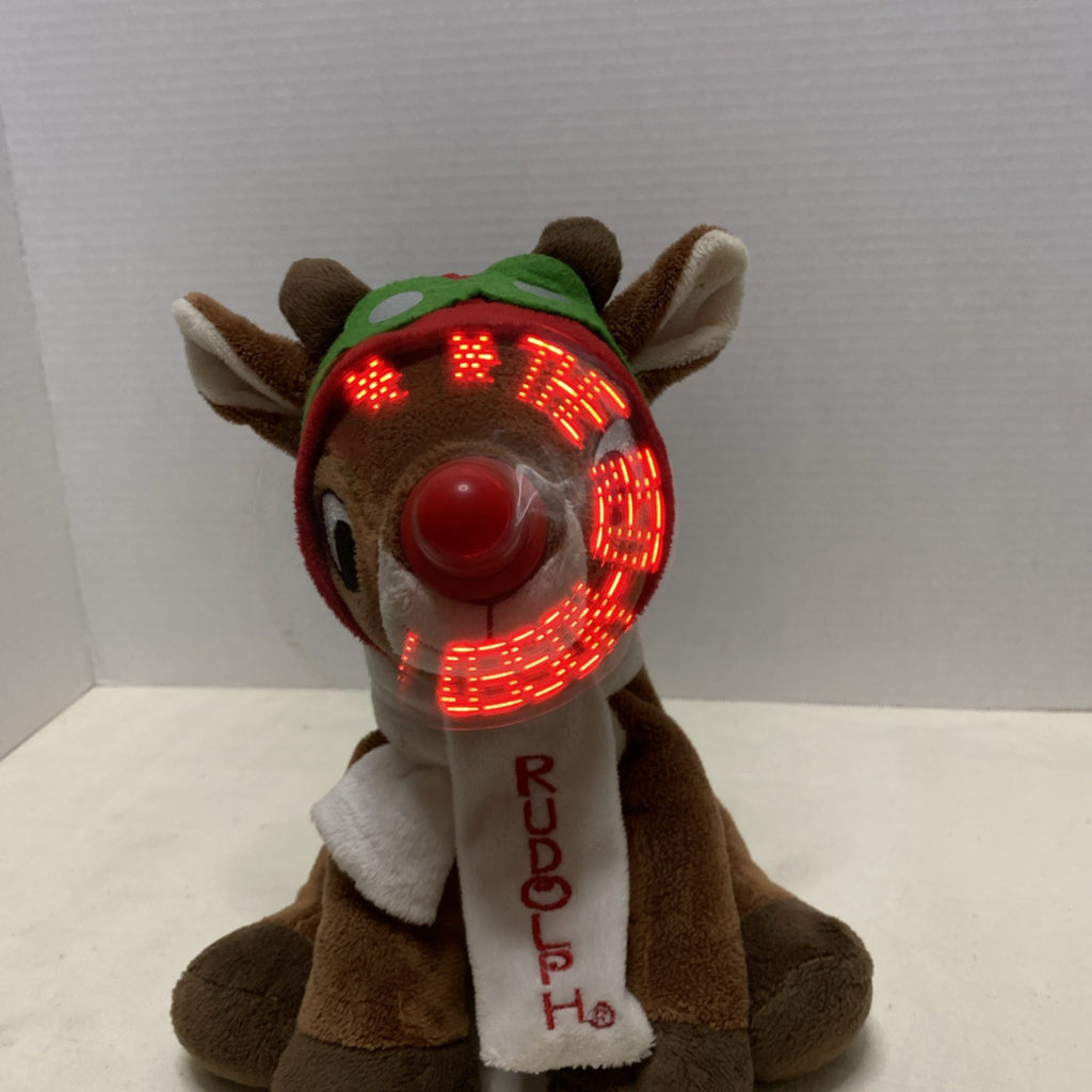 Rudolph The Red Nosed Reindeer Musical With Light Show Spinning Nose ( Works!!)