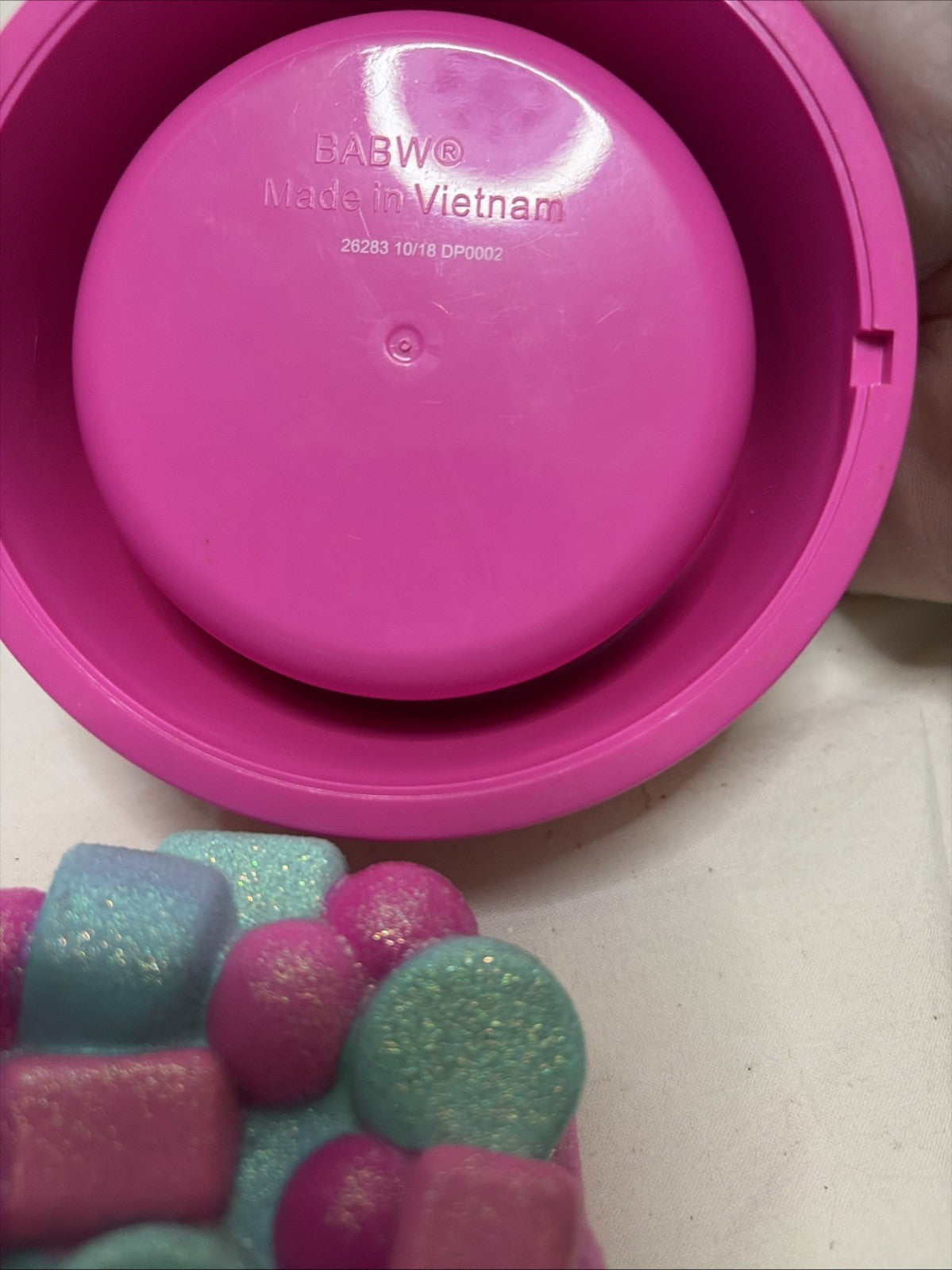 Build A Bear Unicorn Food Bowl + Food Toy Pink Purple Blue WITH Sparkling FOOD