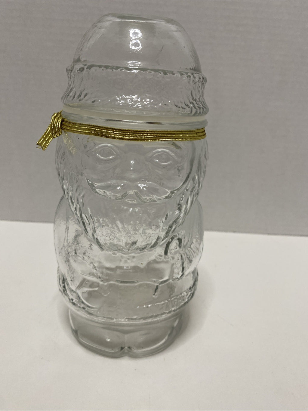 VTG Libbey Canada  Santa Claus Jar  Candy Poly Seal Glass Lid Holiday Rare