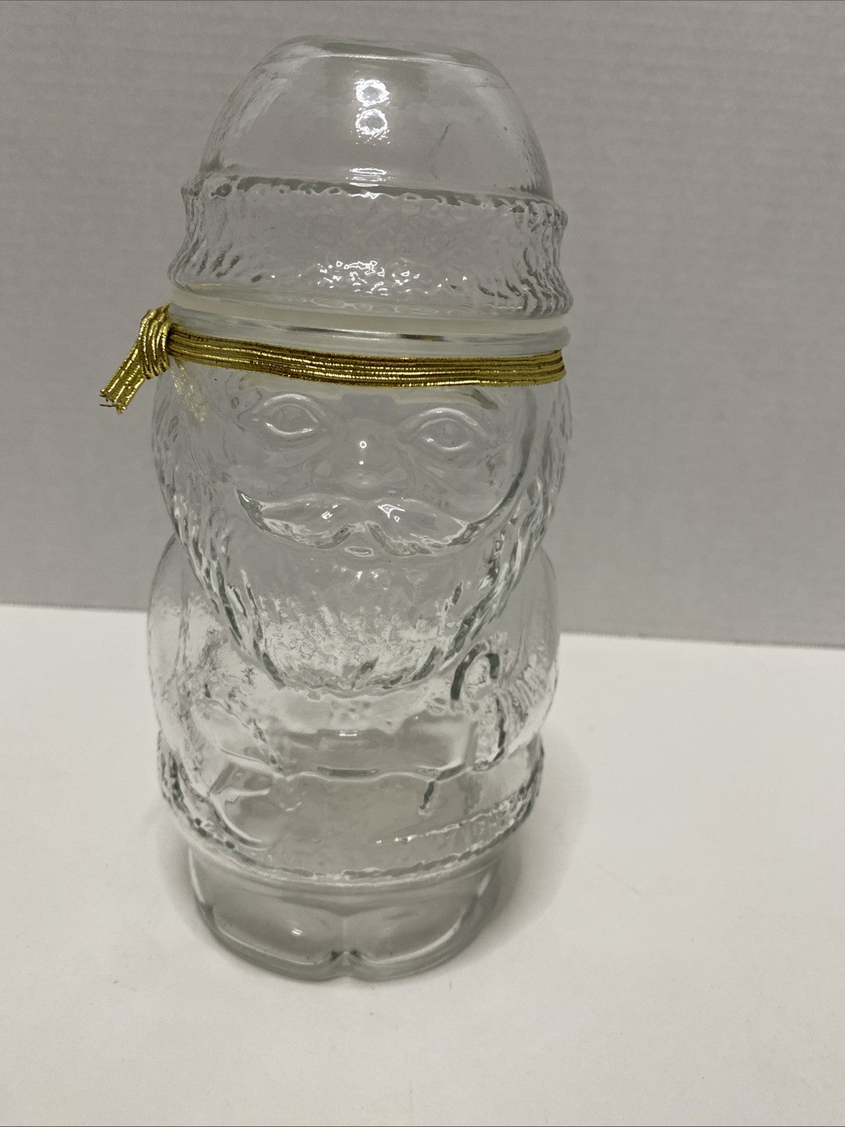 VTG Libbey Canada  Santa Claus Jar  Candy Poly Seal Glass Lid Holiday Rare