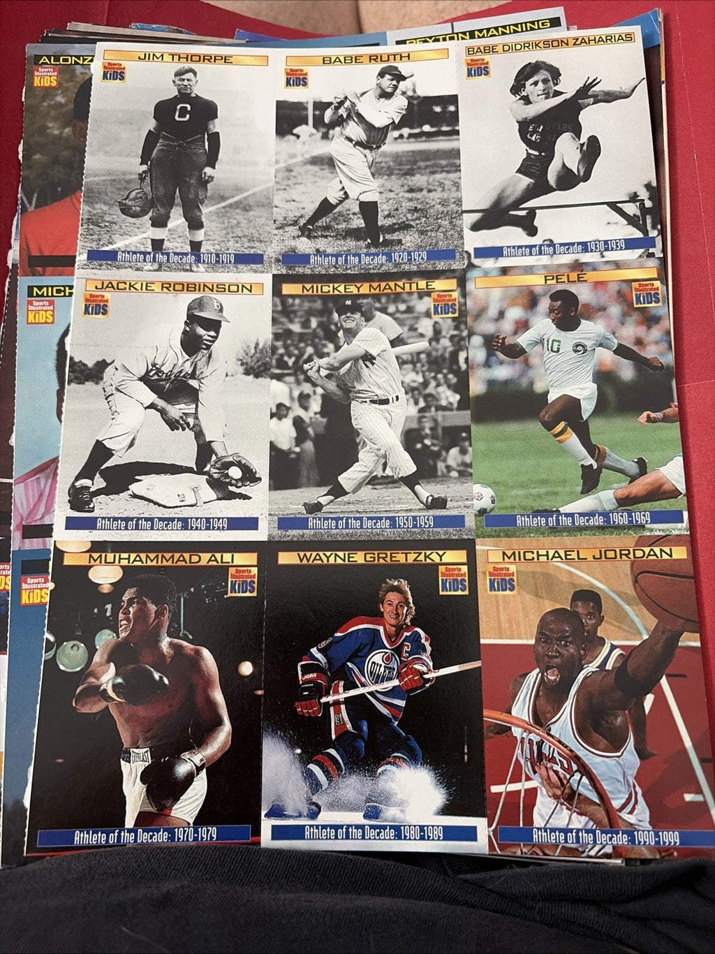 SPORTS ILLUSTRATED FOR KIDS JAN 2000 CARDS JORDAN ALI MANTLE RUTH ROBINSON+++  !
