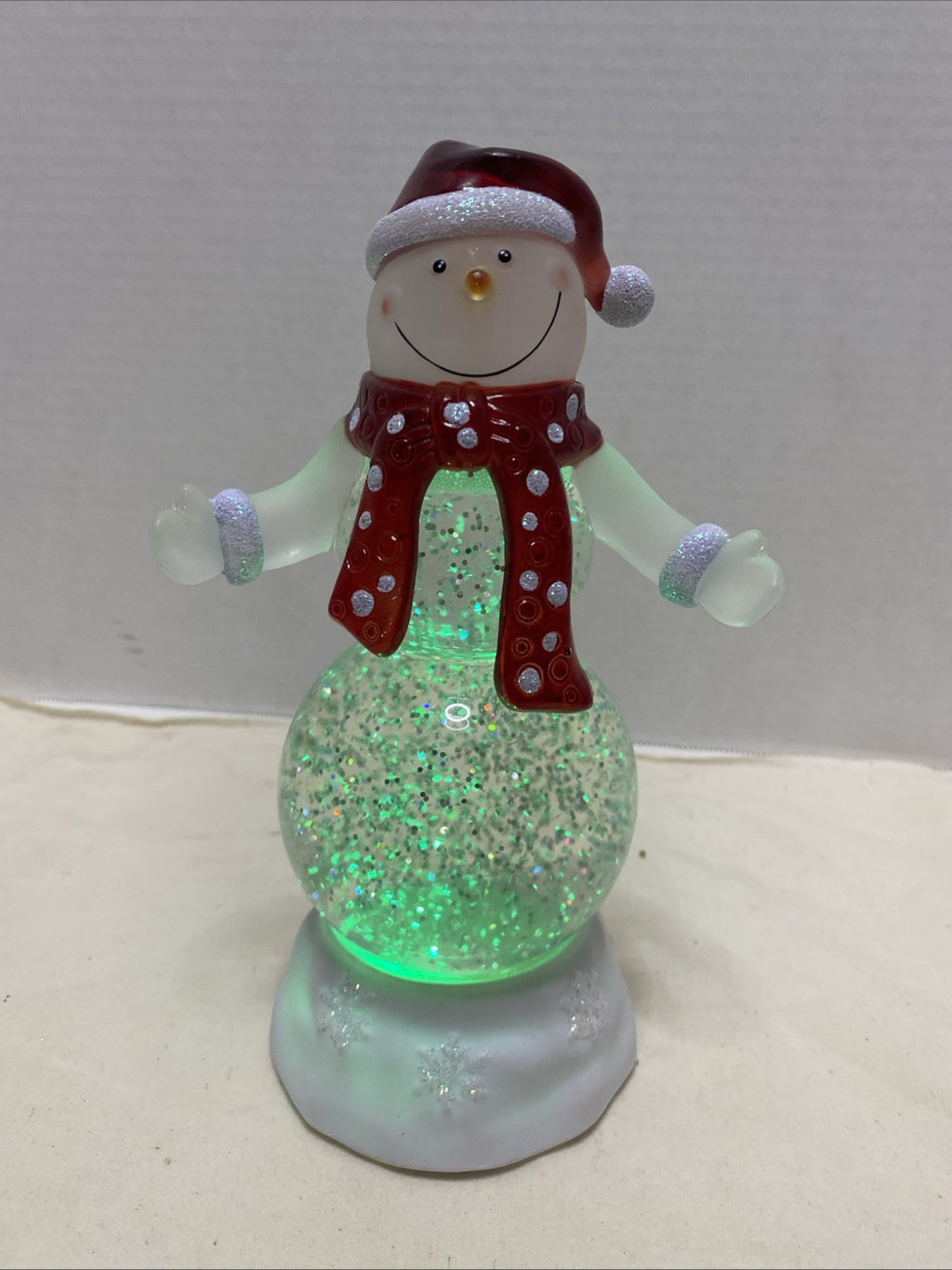 Cracker Barrel Just Chillin Lighted Snowman Home Decor Colorful Christmas Globe