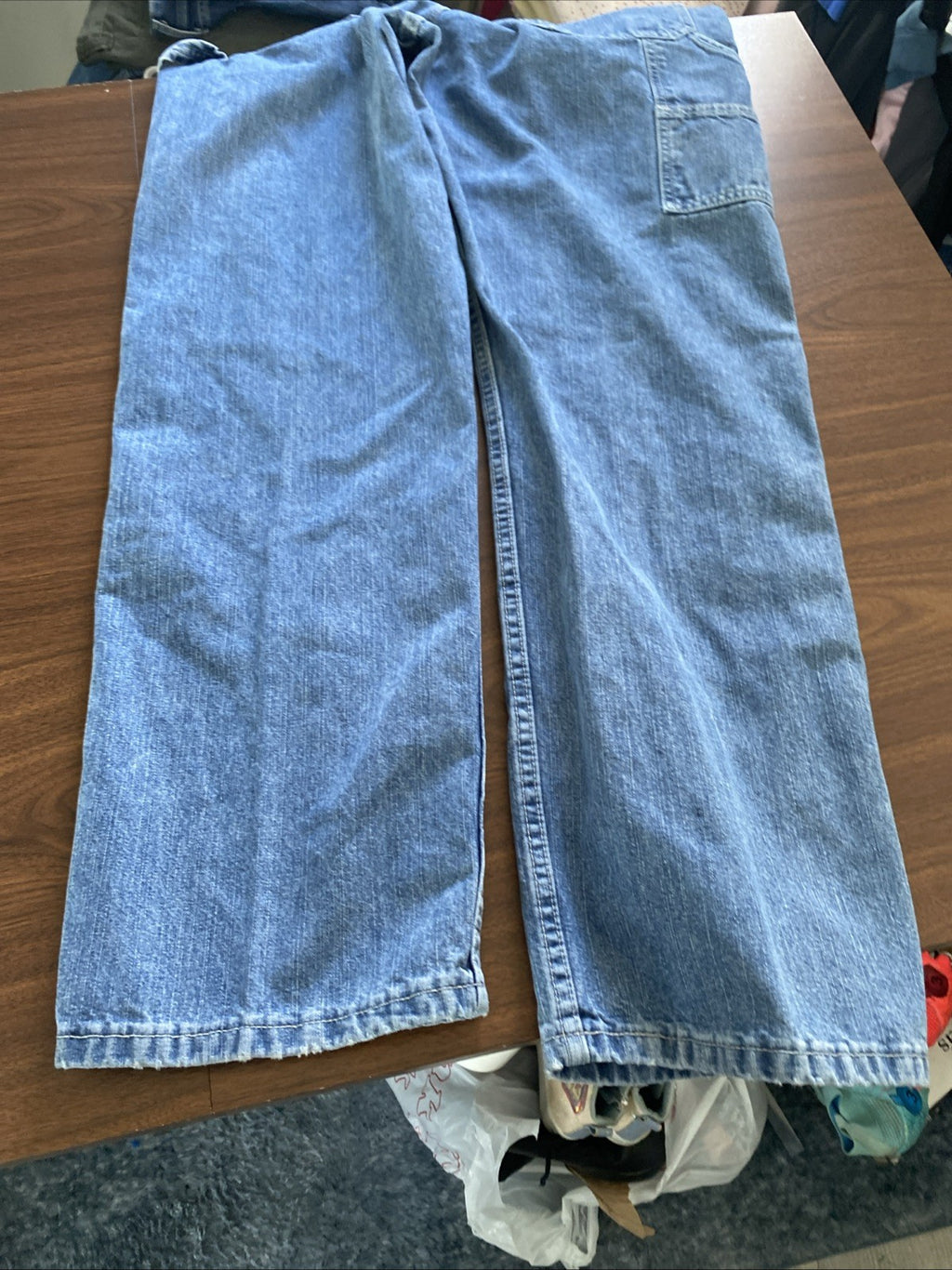 Lee Dungarees Carpenter Jeans Mens 33x32 Blue Denim Workwear Utility Distressed